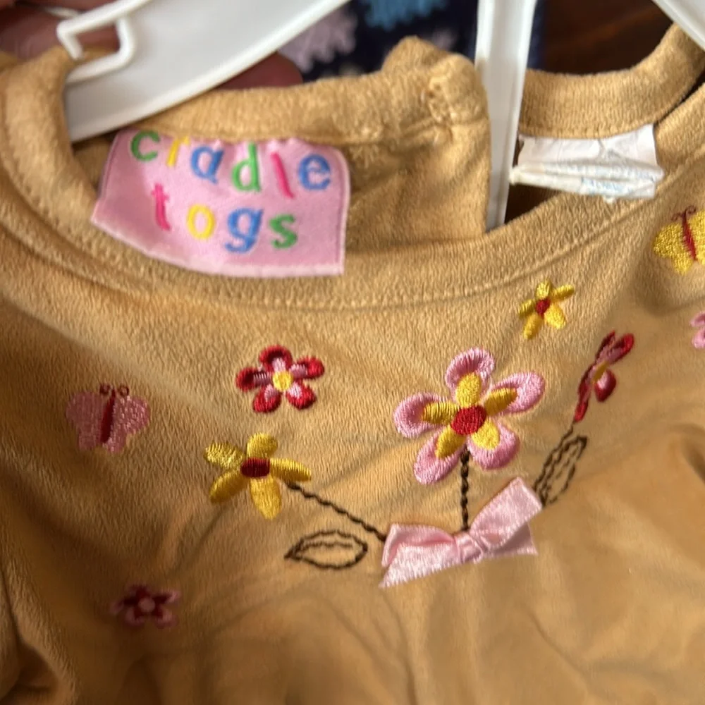 Floral Embroidered Tunic & Cuffed Jeans Baby Girls 12M